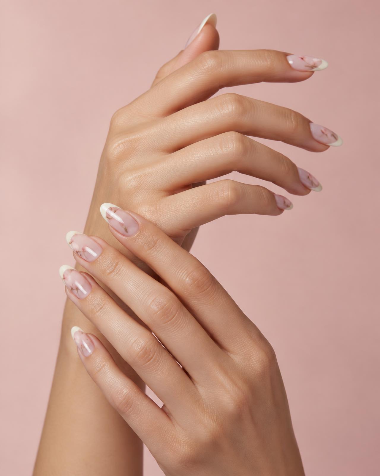 Artistic manicure and delicate French tips